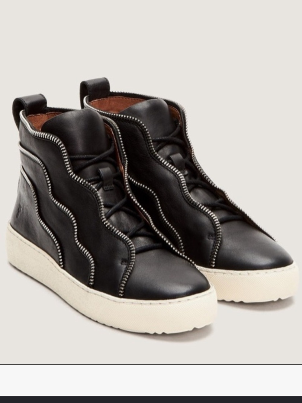 Black 8.5 Frye Webster Zip Hightop Sneaker